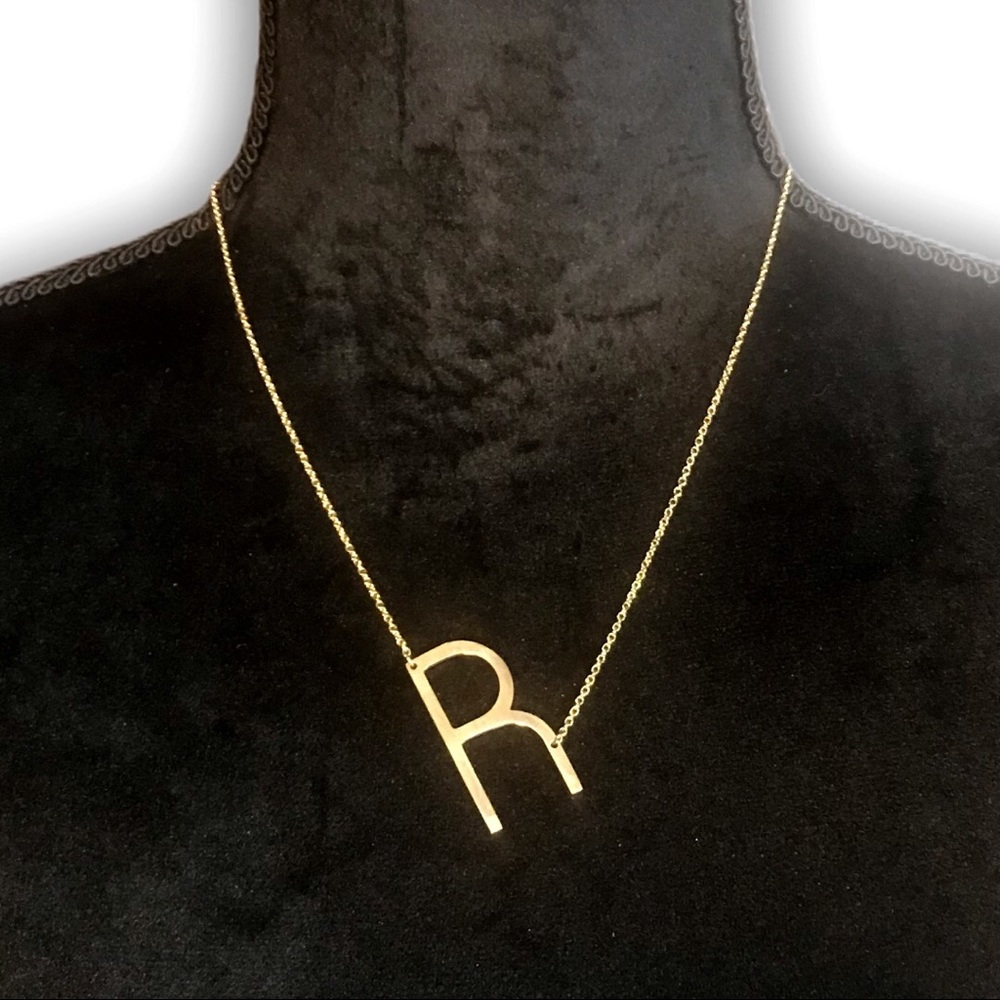 Gold Initial Pendant Necklace Letters A-Z